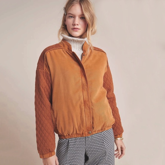 Anthropologie Marigold Quilted Bomber Jacket - Picture 3 of 6